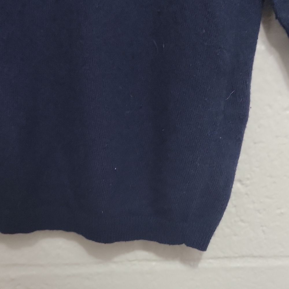 Boden Navy Knit Top Button Shoulder 3/4 Sleeve Sweater - Picture 8 of 13